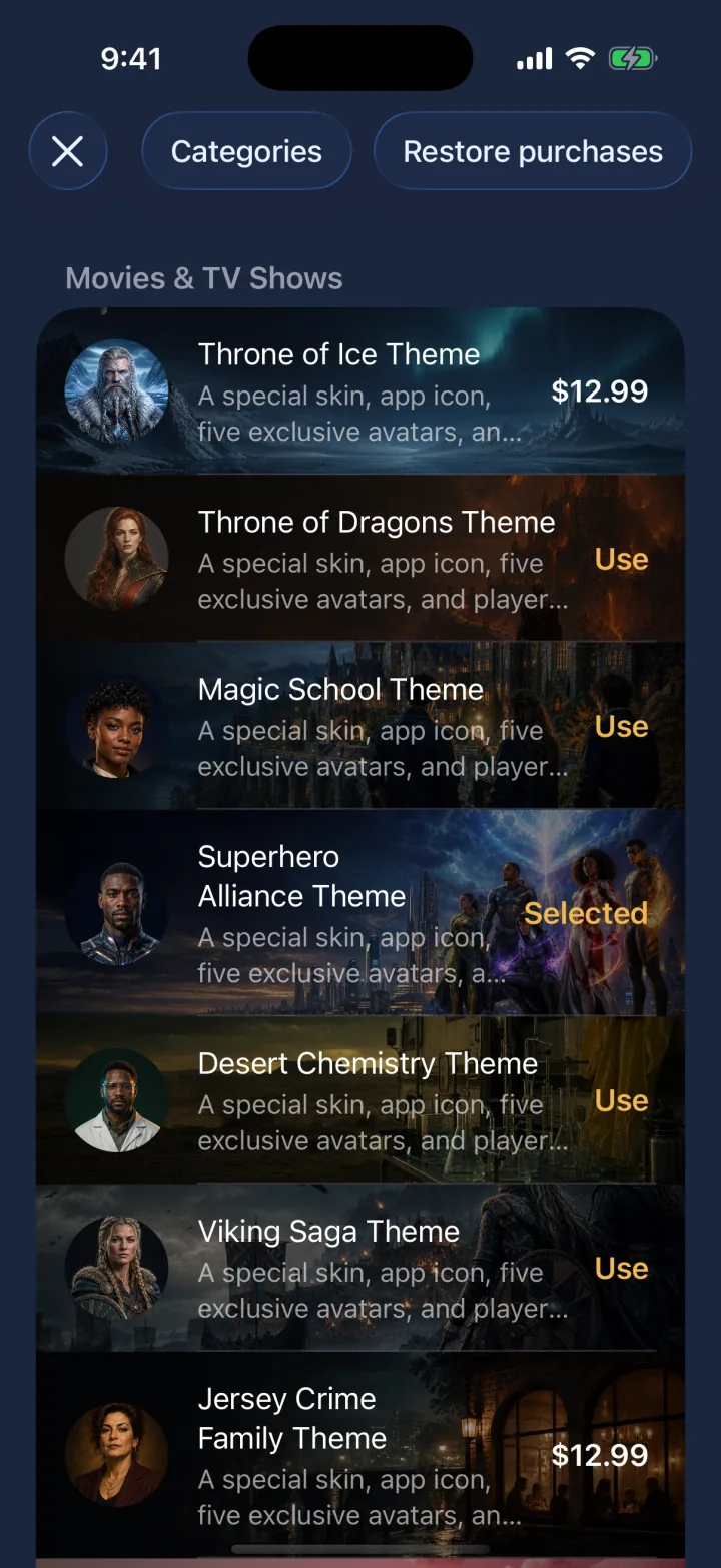Movies and TV add-ons in IPTVX on iPhone