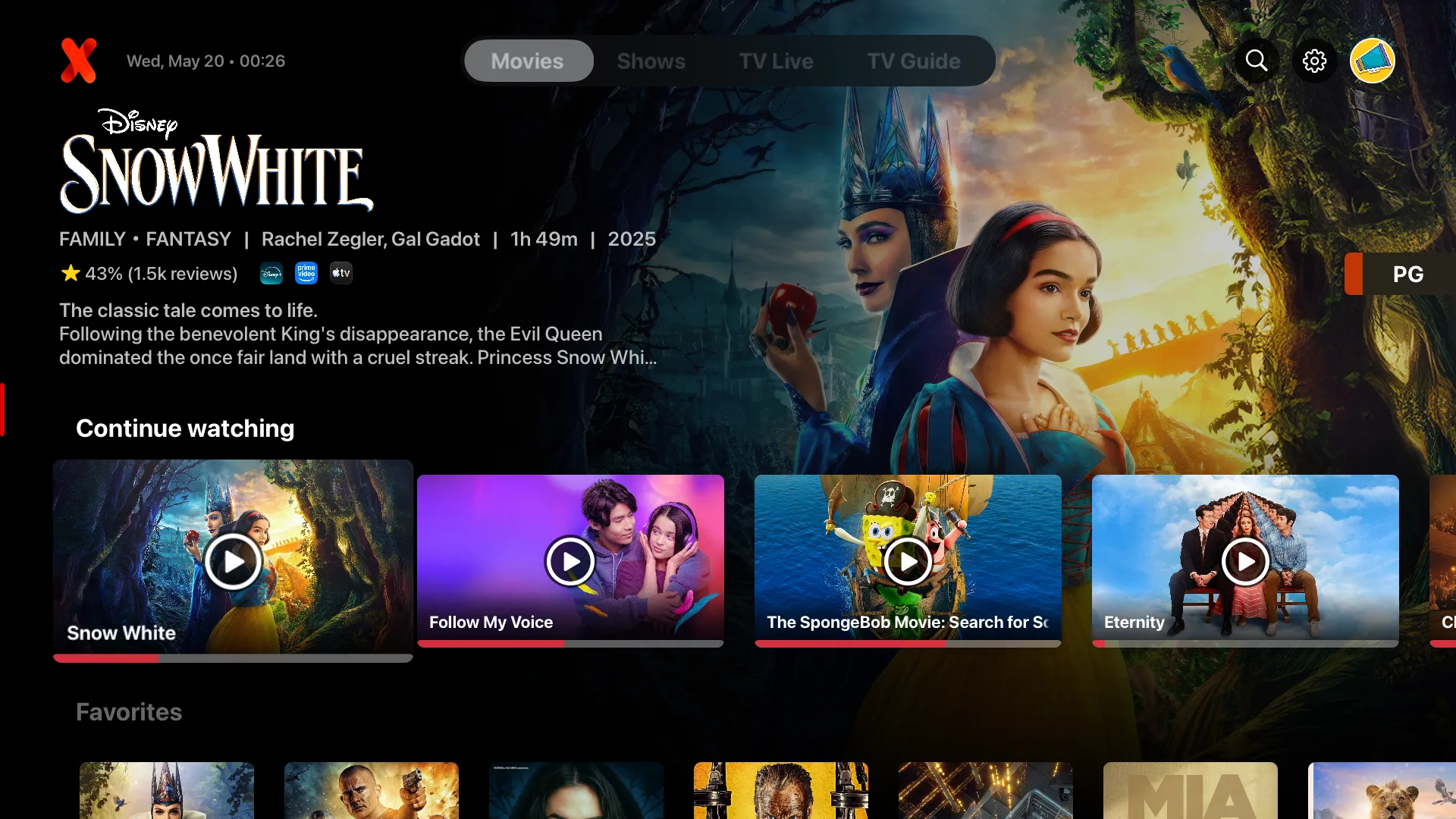 IPTVX premium movie interface on Apple TV