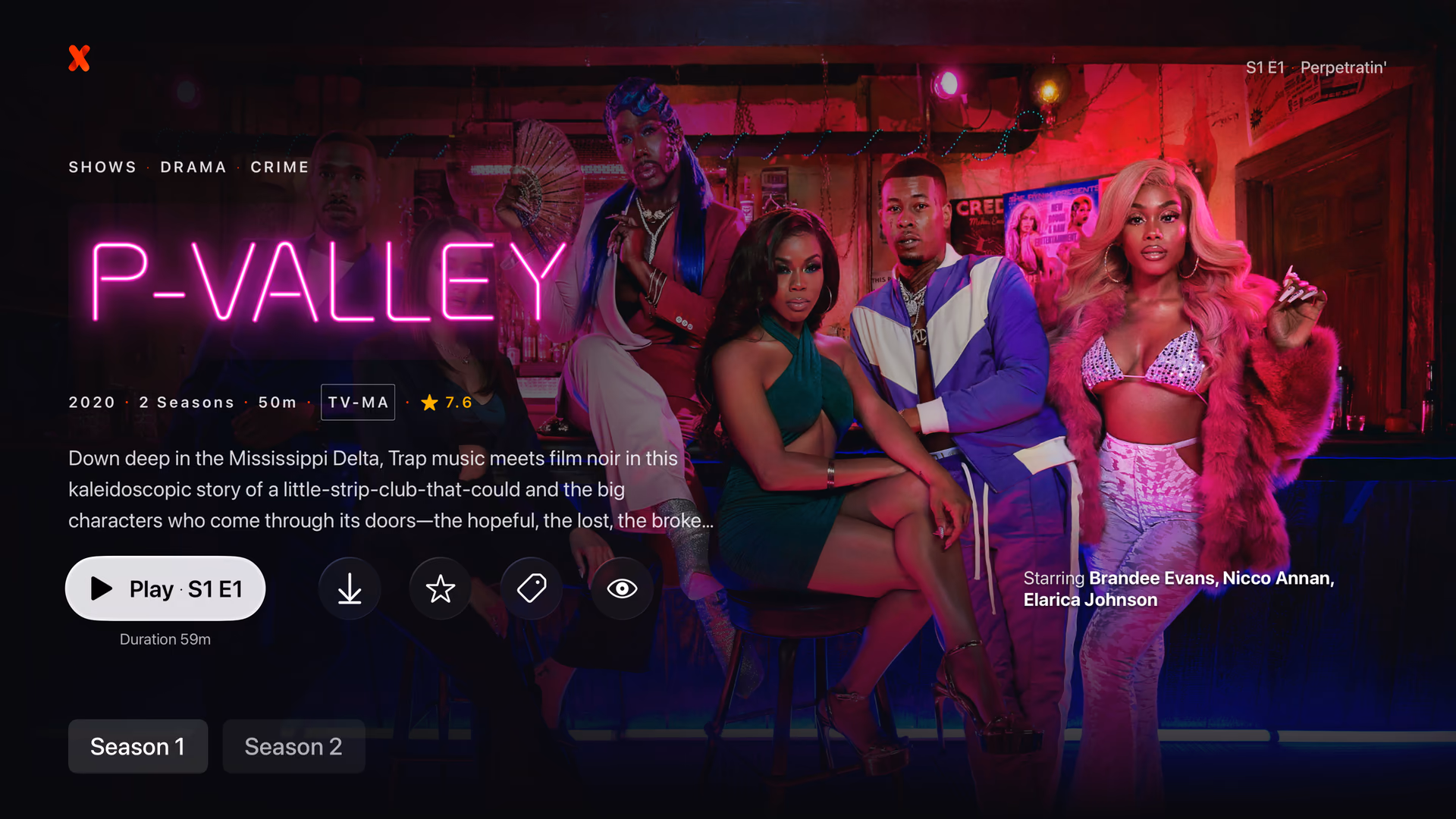 IPTVX redesigned series details, artwork and season selection on Apple TV
